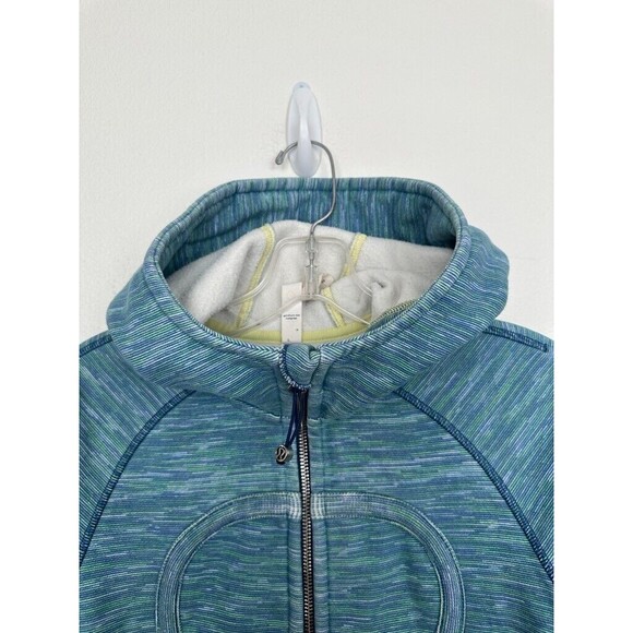 Lululemon Scuba Full Zip Jacket Hooded Space Dye Green Blue Athleisure Women's 6 - Picture 3 of 7